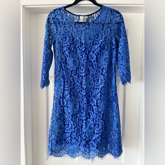 Blue lace shift dress - Picture 1 of 7